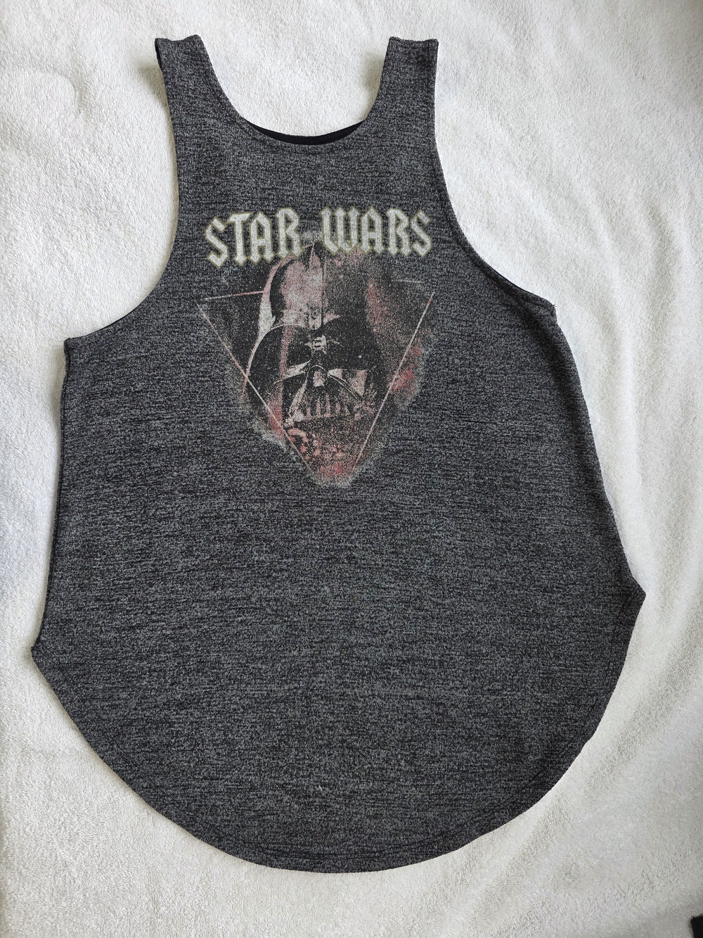 Star Wars Darth Vader Graphic Muscle Tank Top Size Small Gray